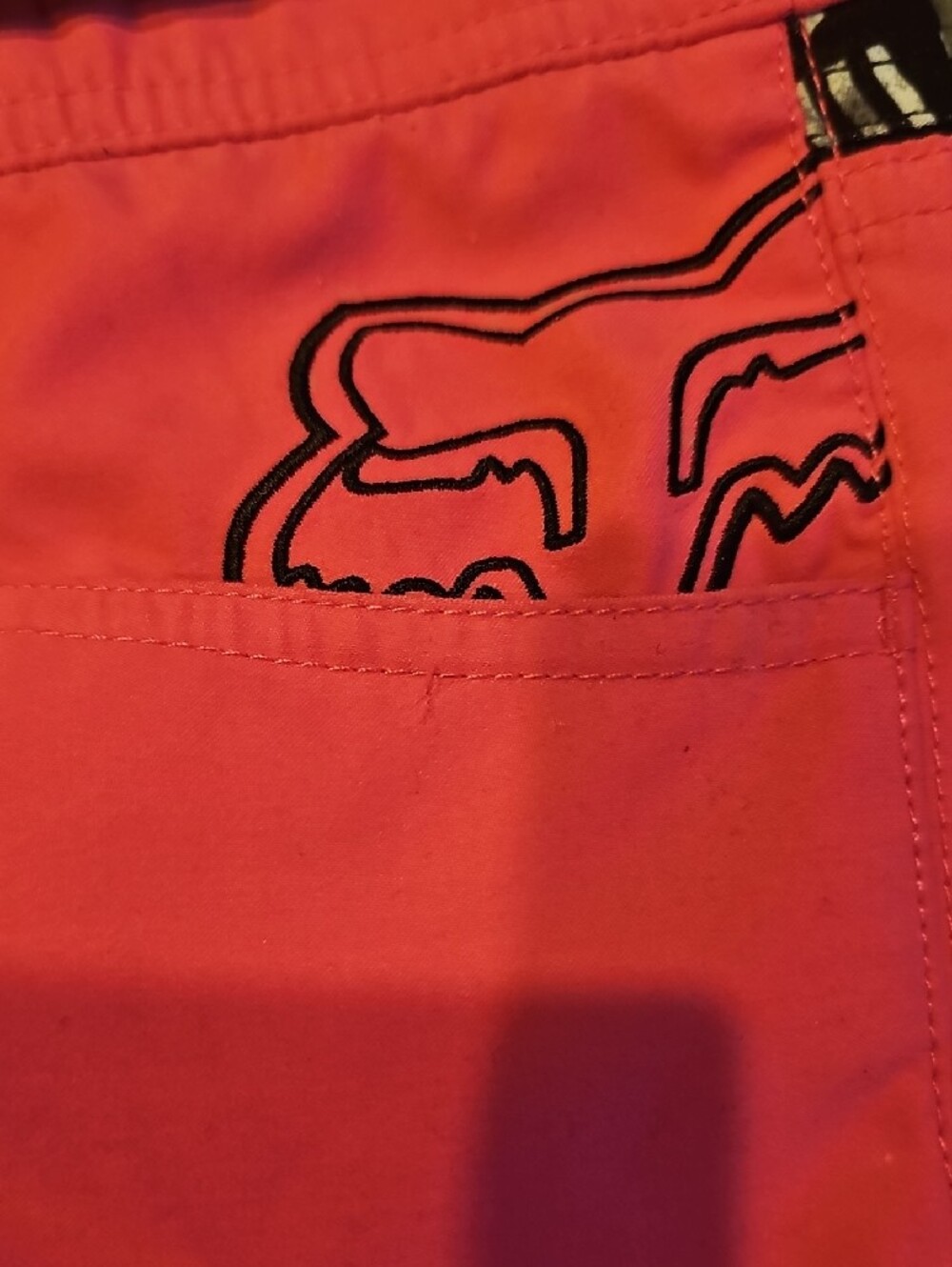 Fox Women's Bright Coral Athletic Shorts with Black Trim - Picture 2 of 6
